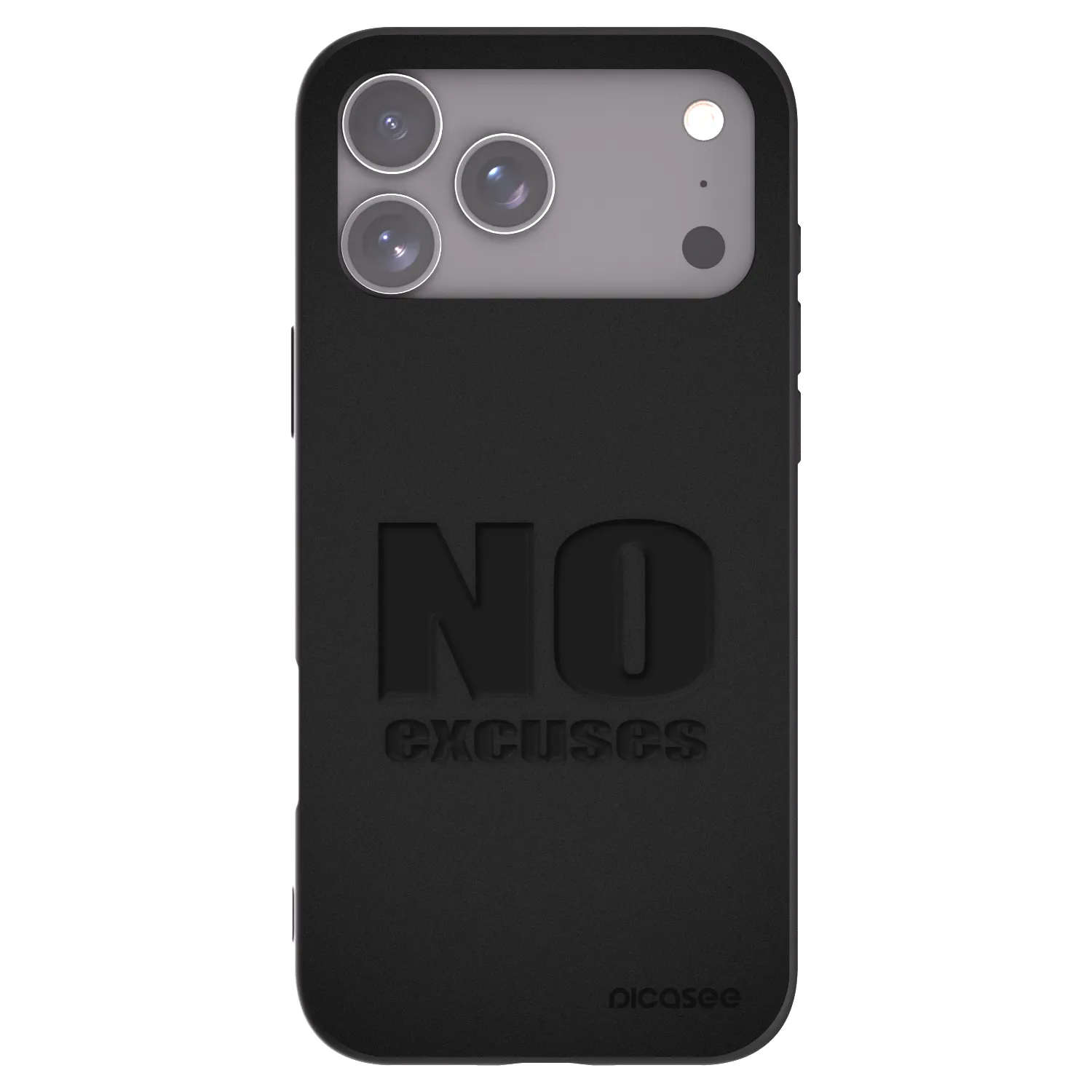 Picasee silikonowe czarne etui na Apple iPhone 17 Pro Max - No Excuses