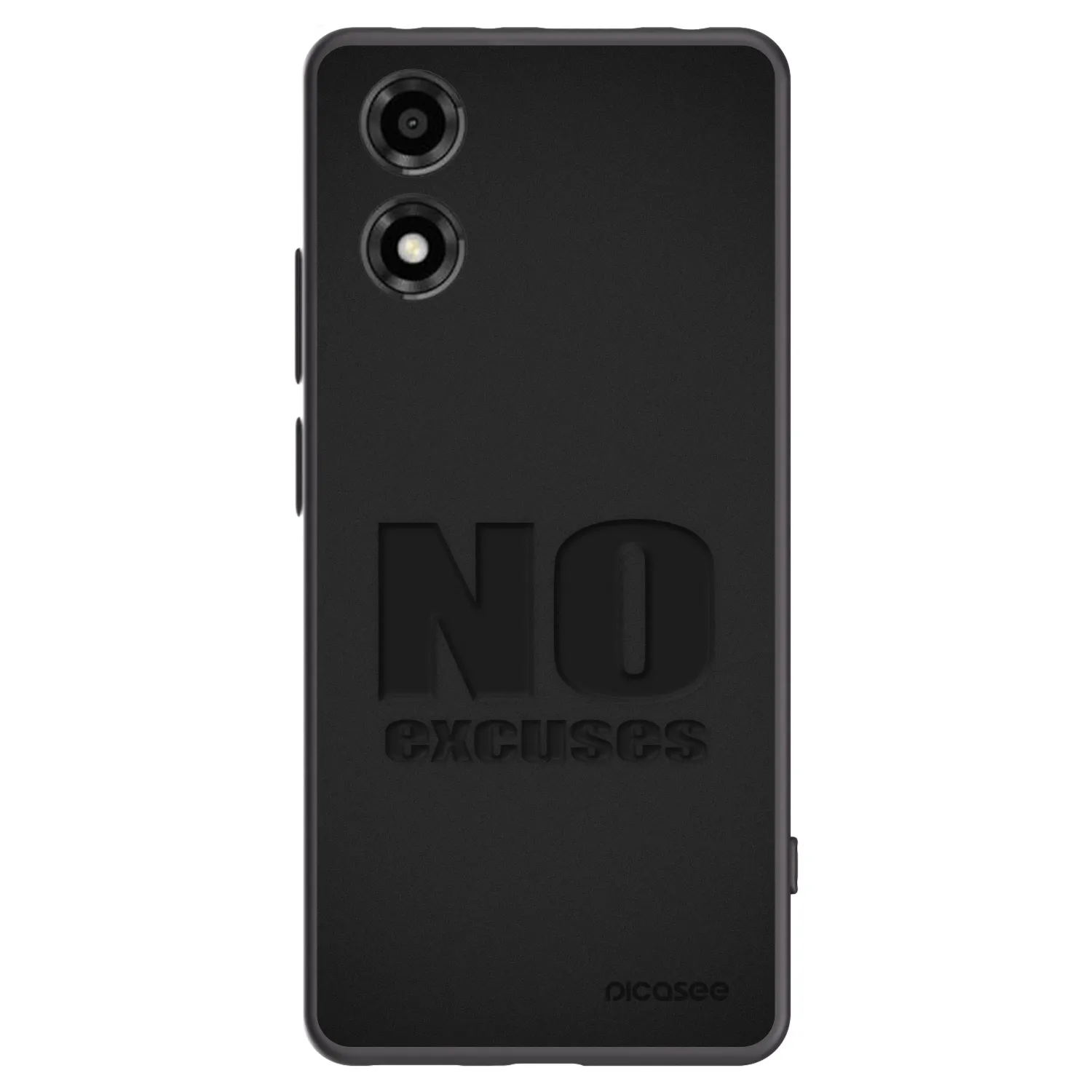 Picasee silikonowe czarne etui na Motorola Moto E14 - No Excuses