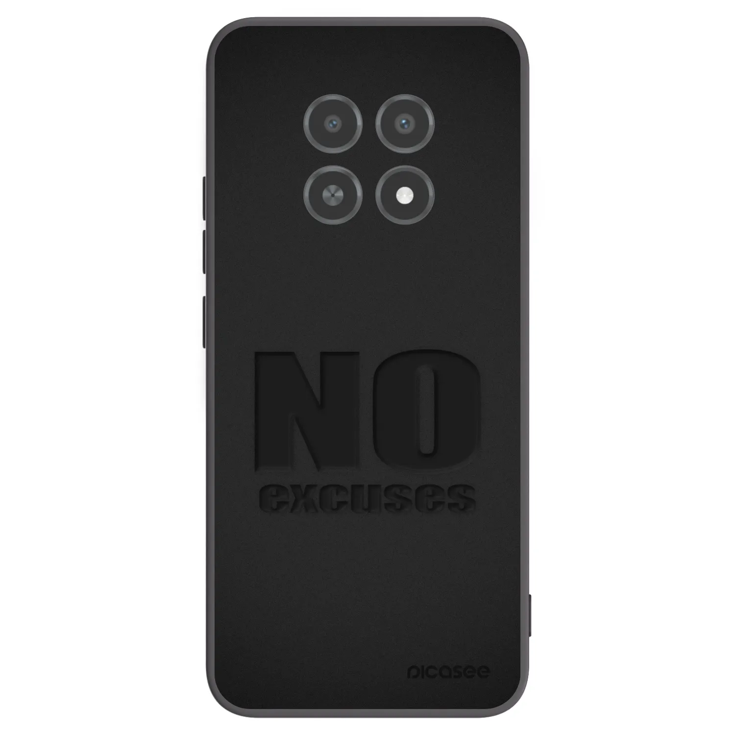 Picasee silikonowe czarne etui na Realme 12X - No Excuses