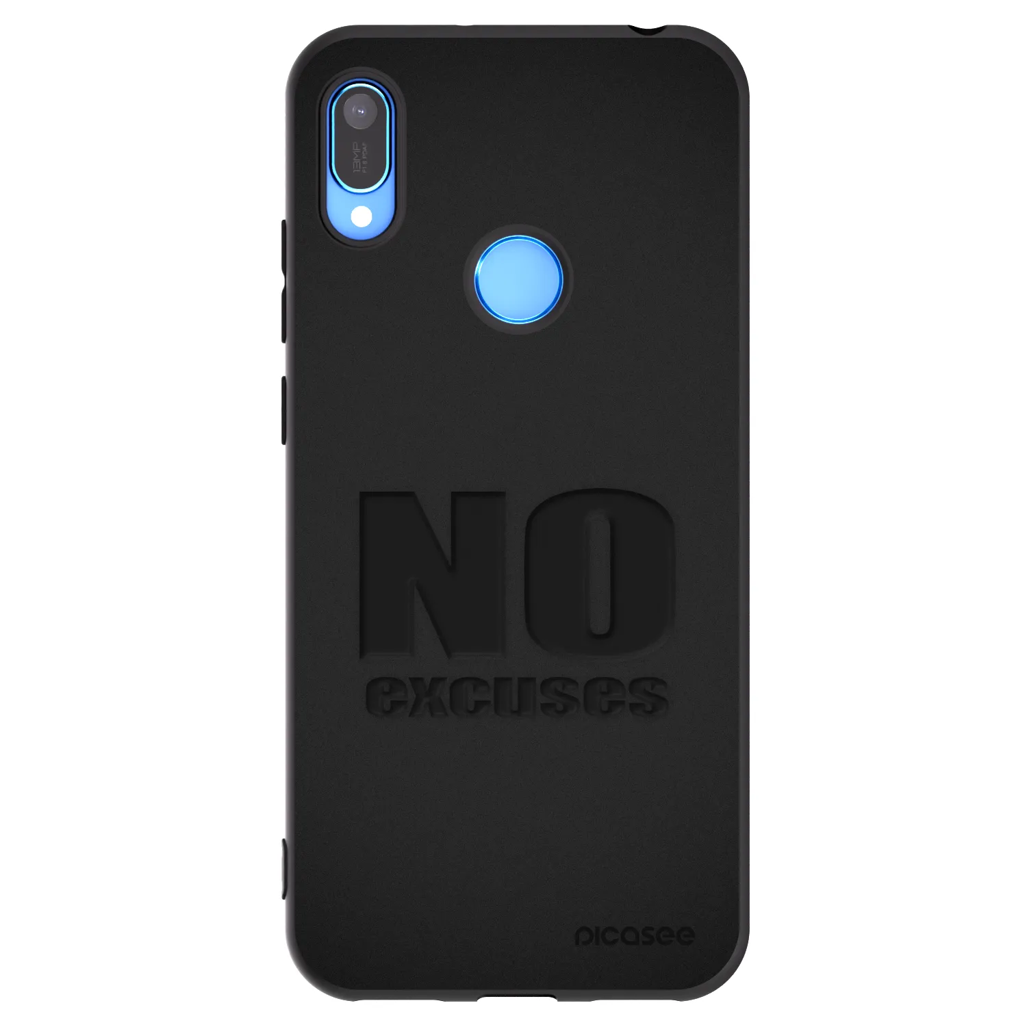 Picasee silikonowe czarne etui na Huawei Y6 2019 - No Excuses