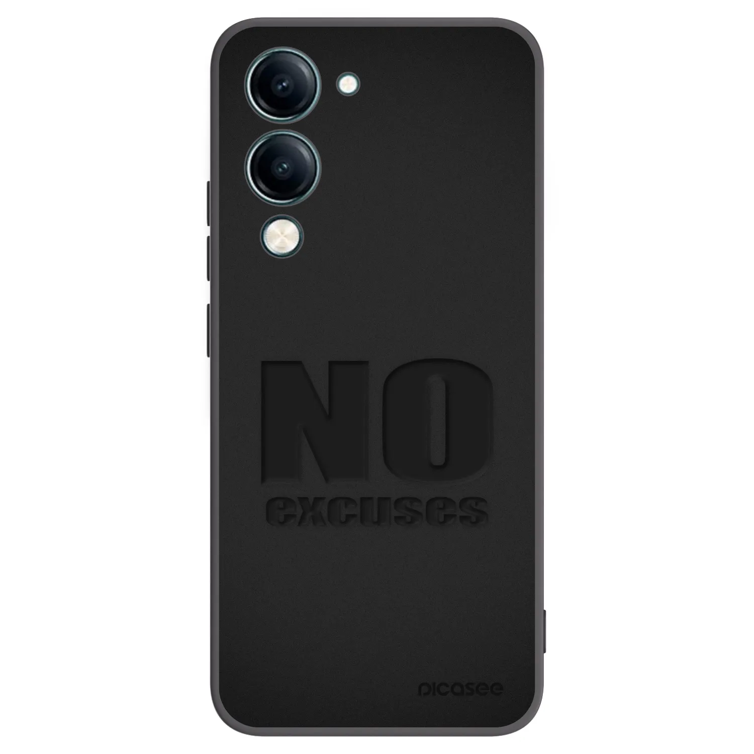 Picasee silikonowe czarne etui na Vivo Y29s 5G - No Excuses