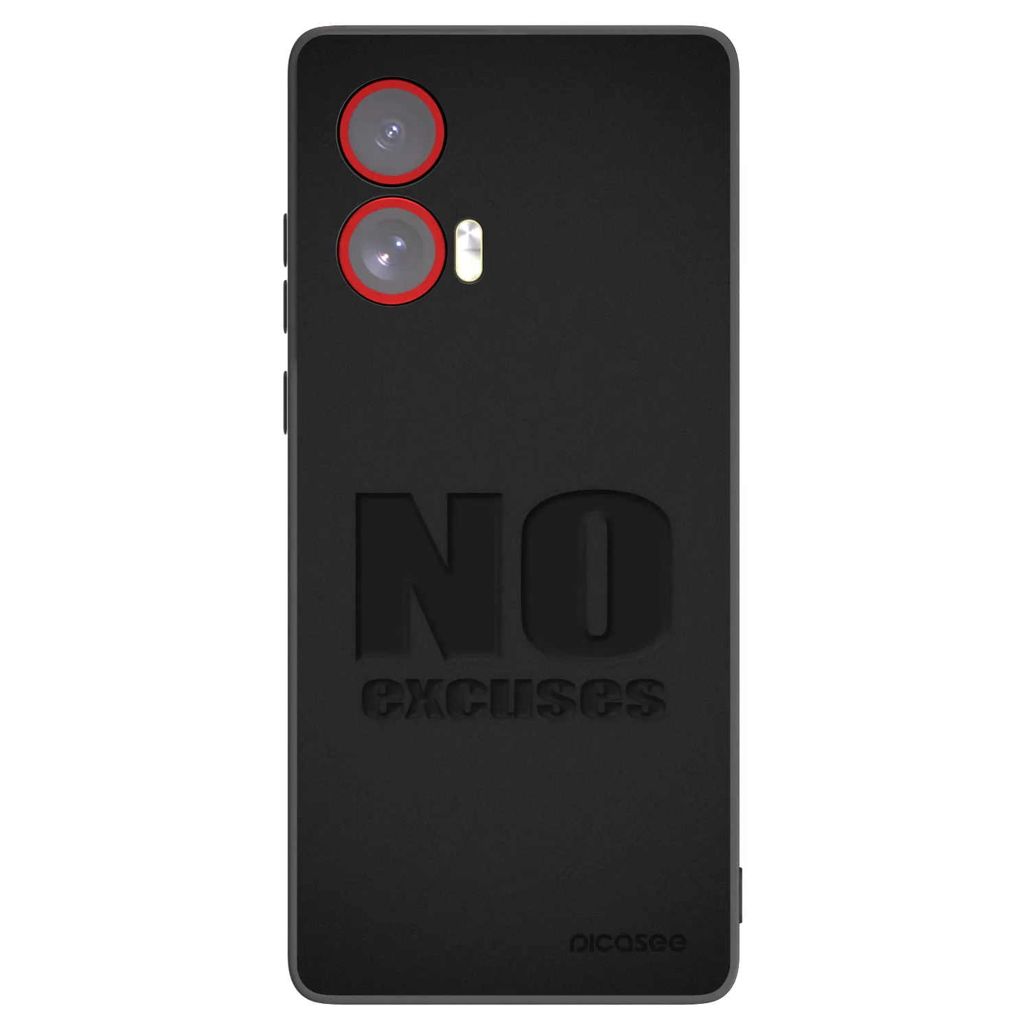 Picasee silikonowe czarne etui na Motorola Edge 50 Fusion - No Excuses