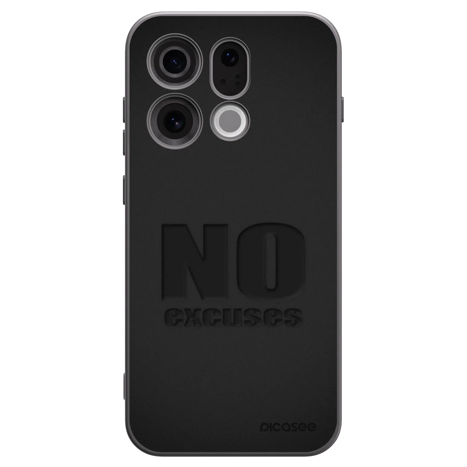 Picasee silikonowe czarne etui na OPPO Find X9 - No Excuses