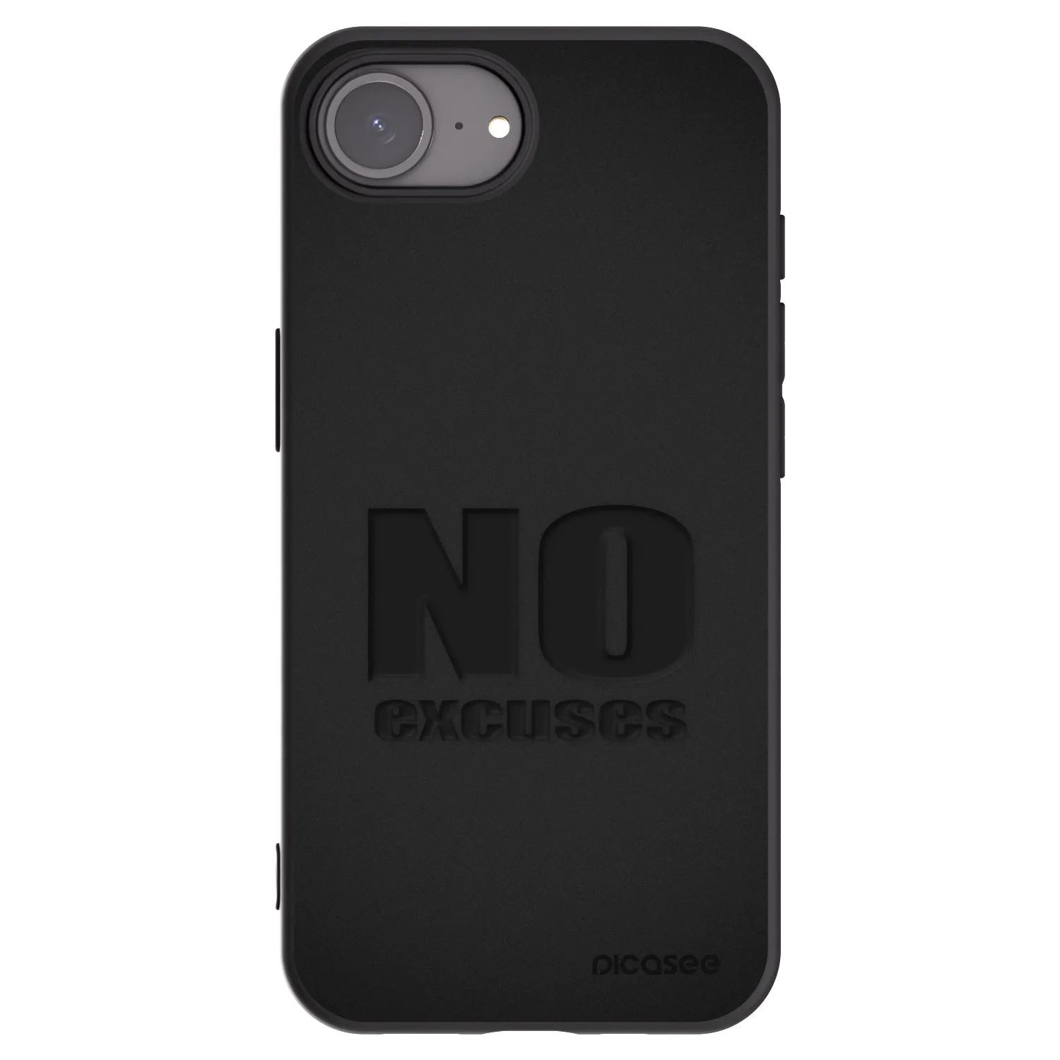 Picasee silikonowe czarne etui na Apple iPhone 17e - No Excuses