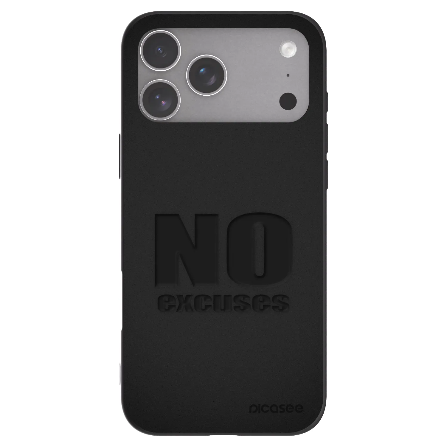 Picasee silikonowe czarne etui na Apple iPhone 18 Pro Max - No Excuses