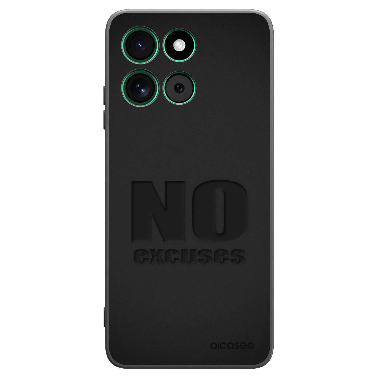 Picasee silikonowe czarne etui na Motorola Moto G57 Power - No Excuses