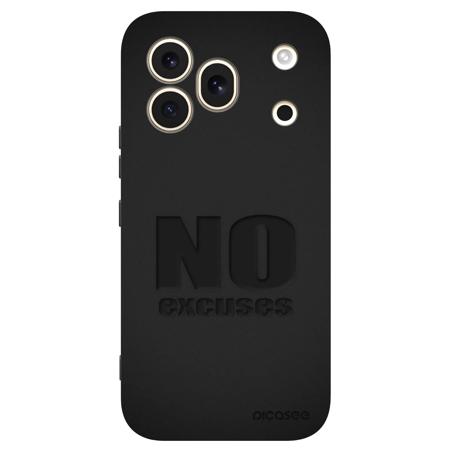 Picasee silikonowe czarne etui na Honor 600 Pro - No Excuses