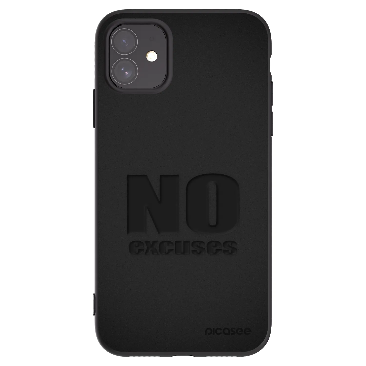 Picasee silikonowe czarne etui na Apple iPhone 11 - No Excuses