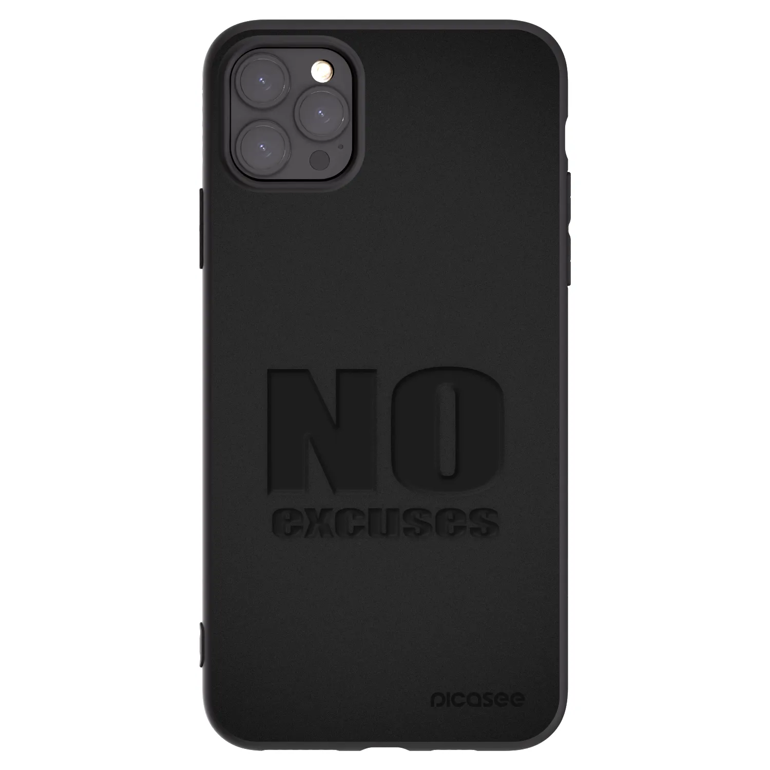 Picasee silikonowe czarne etui na Apple iPhone 11 Pro Max - No Excuses