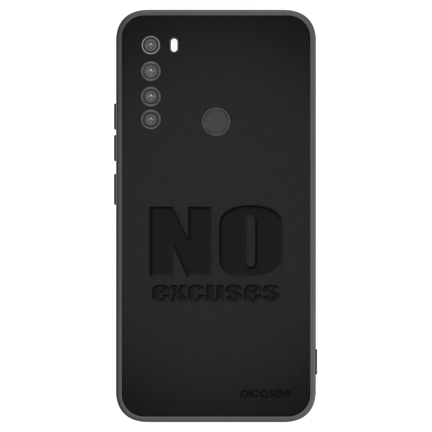 Picasee silikonowe czarne etui na Xiaomi Redmi Note 8 - No Excuses
