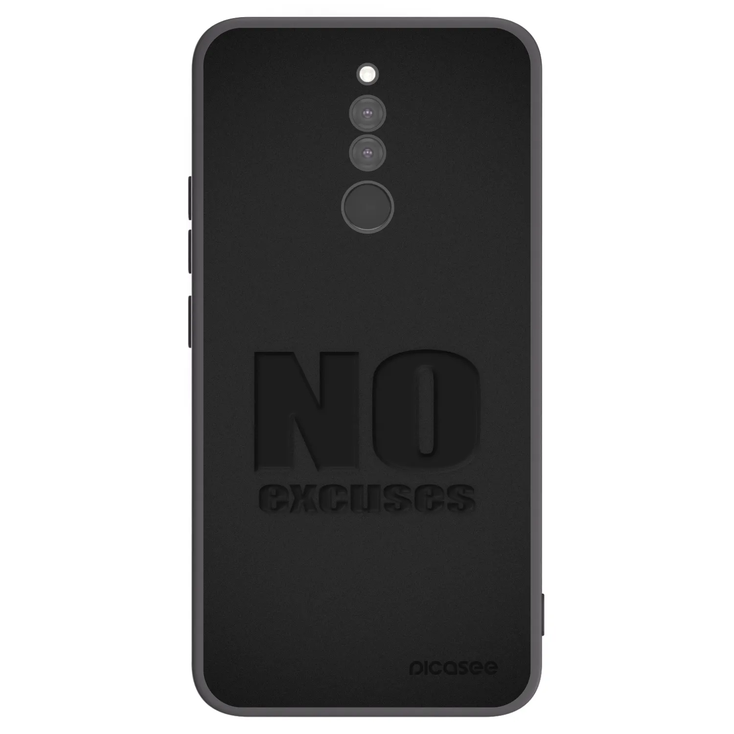 Picasee silikonowe czarne etui na Xiaomi Redmi 8 - No Excuses