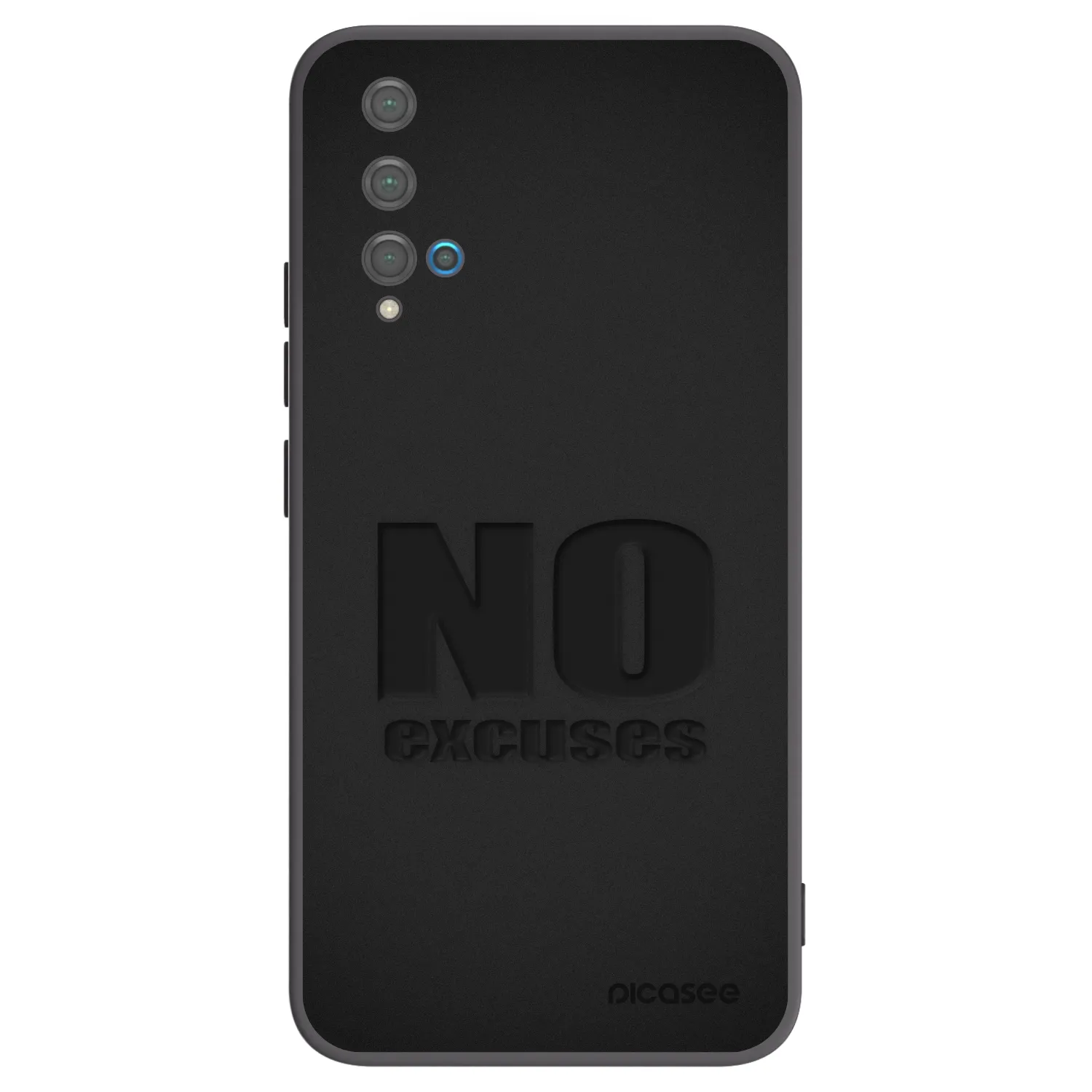 Picasee silikonowe czarne etui na Huawei Nova 5T - No Excuses