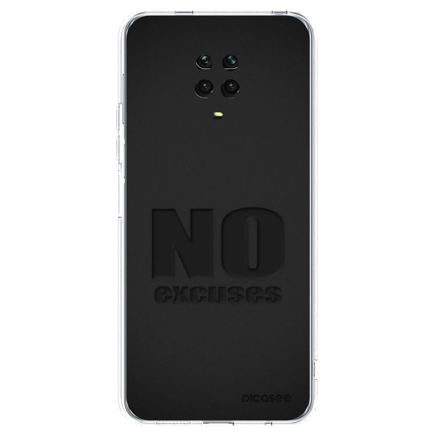 Picasee silikonowe przeźroczyste etui na Xiaomi Redmi Note 9 Pro - No Excuses