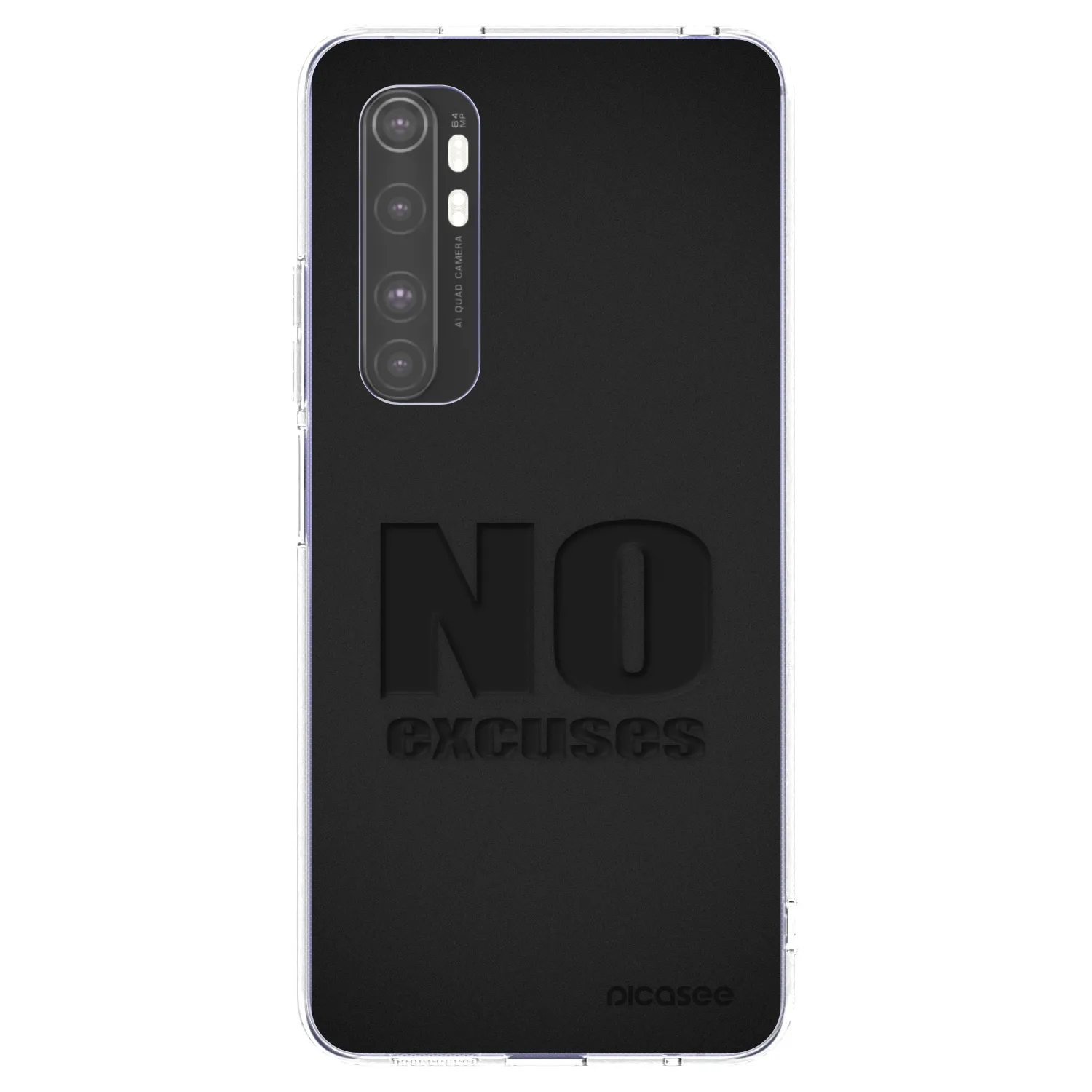 Picasee silikonowe przeźroczyste etui na Xiaomi Mi Note 10 Lite - No Excuses