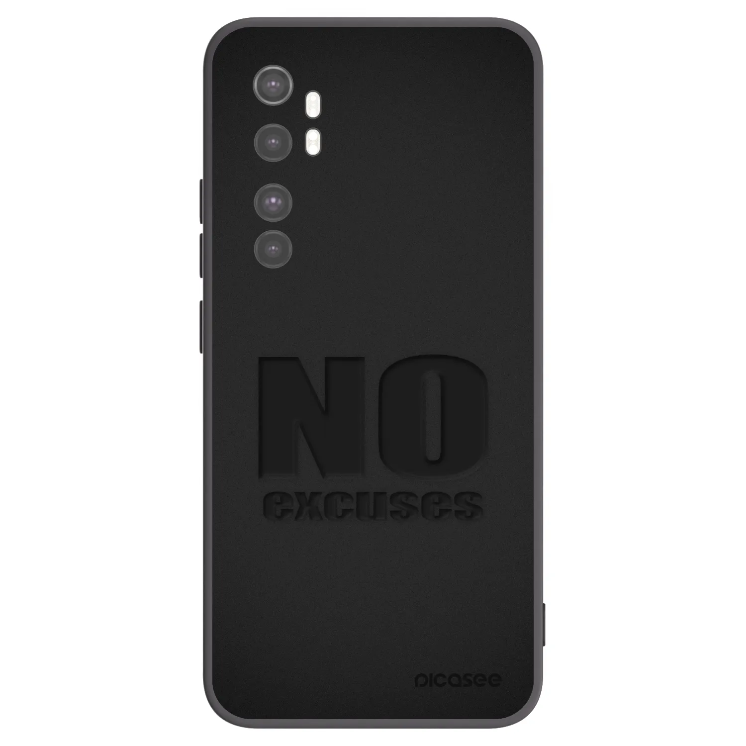 Picasee silikonowe czarne etui na Xiaomi Mi Note 10 Lite - No Excuses