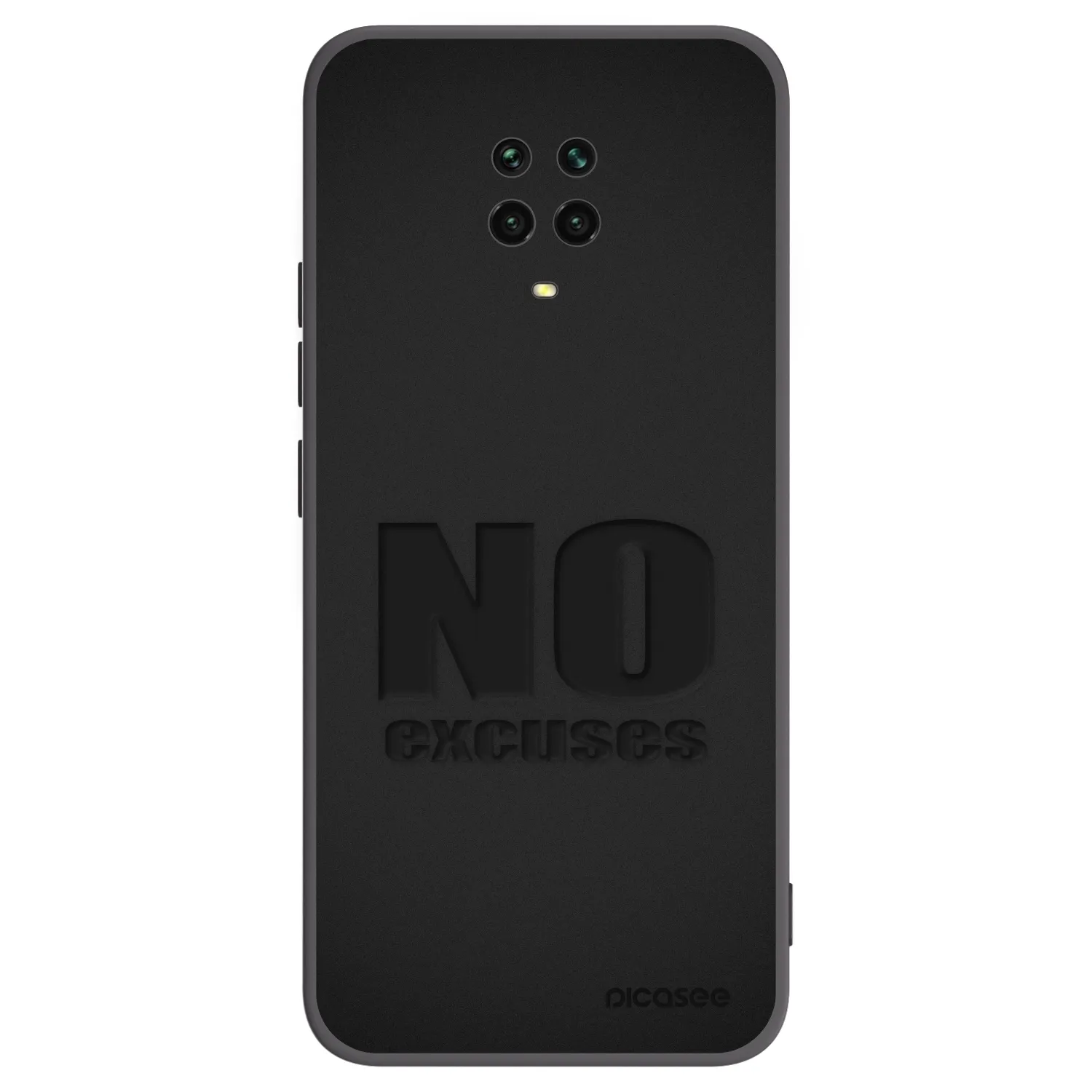 Picasee silikonowe czarne etui na Xiaomi Redmi Note 9S - No Excuses