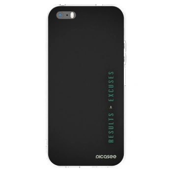 Picasee silikonowe przeźroczyste etui na Apple iPhone 5/5S/SE - Results x Excuses