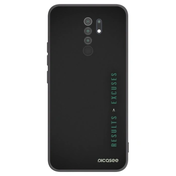 Picasee silikonowe czarne etui na Xiaomi Redmi 9 - Results x Excuses