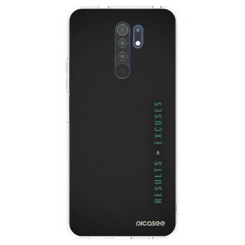 Picasee silikonowe przeźroczyste etui na Xiaomi Redmi 9 - Results x Excuses