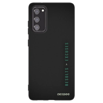 Picasee silikonowe czarne etui na Samsung Galaxy S20 FE - Results x Excuses