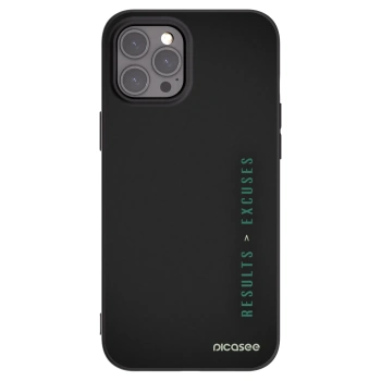 Picasee silikonowe czarne etui na Apple iPhone 12 Pro Max - Results x Excuses