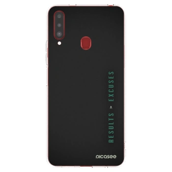 Picasee silikonowe przeźroczyste etui na Samsung Galaxy A20s - Results x Excuses