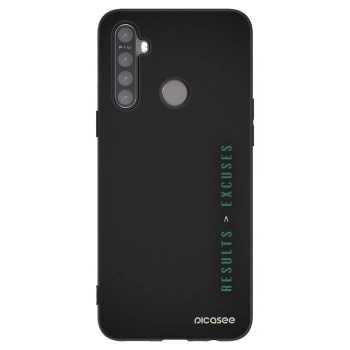 Picasee silikonowe czarne etui na Realme 5 - Results x Excuses