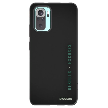 Picasee silikonowe czarne etui na Xiaomi Redmi Note 10 Pro - Results x Excuses