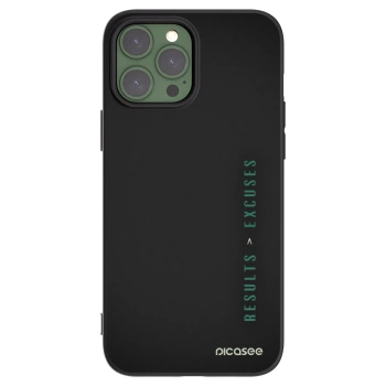 Picasee silikonowe czarne etui na Apple iPhone 13 Pro Max - Results x Excuses