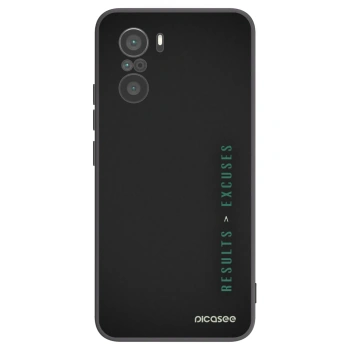 Picasee silikonowe czarne etui na Xiaomi Poco F3 - Results x Excuses