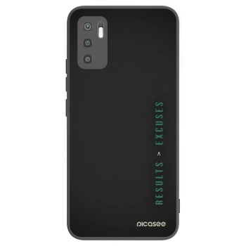 Picasee silikonowe czarne etui na Xiaomi Redmi Note 10 5G - Results x Excuses