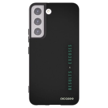 Picasee silikonowe czarne etui na Samsung Galaxy S22 5G - Results x Excuses