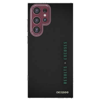 Picasee silikonowe przeźroczyste etui na Samsung Galaxy S22 Ultra 5G - Results x Excuses