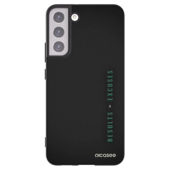 Picasee silikonowe czarne etui na Samsung Galaxy S22+ 5G - Results x Excuses