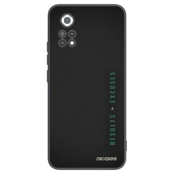 Picasee silikonowe czarne etui na Xiaomi Poco X4 Pro 5G - Results x Excuses