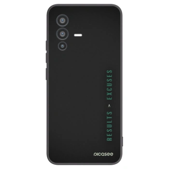 Picasee silikonowe czarne etui na Vivo V23 5G - Results x Excuses
