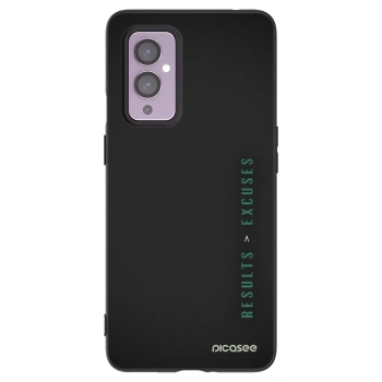 Picasee silikonowe czarne etui na OnePlus 9 - Results x Excuses