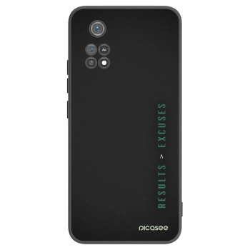 Picasee silikonowe czarne etui na Xiaomi Poco M4 Pro - Results x Excuses