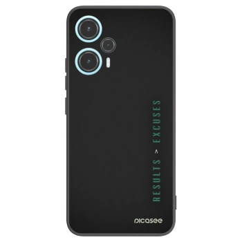 Picasee silikonowe czarne etui na Xiaomi Poco F5 - Results x Excuses
