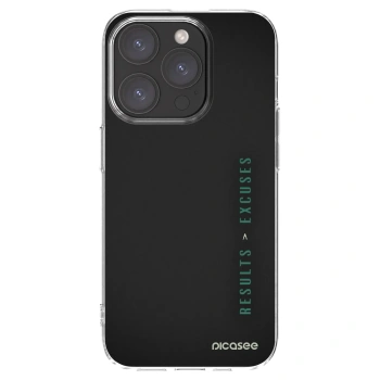 Picasee silikonowe przeźroczyste etui na Apple iPhone 15 Pro - Results x Excuses