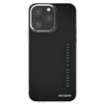 Picasee silikonowe przeźroczyste etui na Apple iPhone 15 Pro Max - Results x Excuses