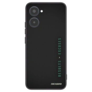 Picasee silikonowe czarne etui na Realme 10 4G - Results x Excuses