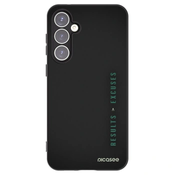 Picasee silikonowe czarne etui na Samsung Galaxy S23 FE S711B - Results x Excuses