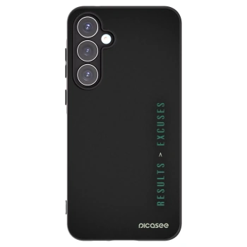 Picasee silikonowe czarne etui na Samsung Galaxy A55 5G A556B - Results x Excuses