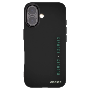 Picasee silikonowe czarne etui na Apple iPhone 16 - Results x Excuses