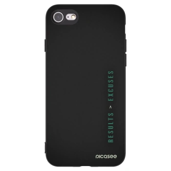 Picasee silikonowe czarne etui na Apple iPhone 8 - Results x Excuses
