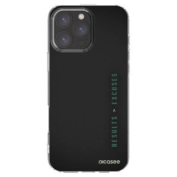 Picasee silikonowe przeźroczyste etui na Apple iPhone 16 Pro Max - Results x Excuses