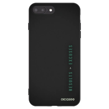 Picasee silikonowe czarne etui na Apple iPhone 7 Plus - Results x Excuses