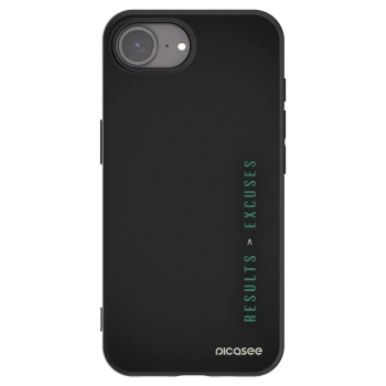 Picasee silikonowe czarne etui na Apple iPhone 16e - Results x Excuses