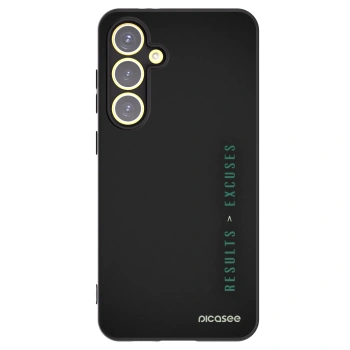 Picasee silikonowe czarne etui na Samsung Galaxy S24 FE S721B - Results x Excuses